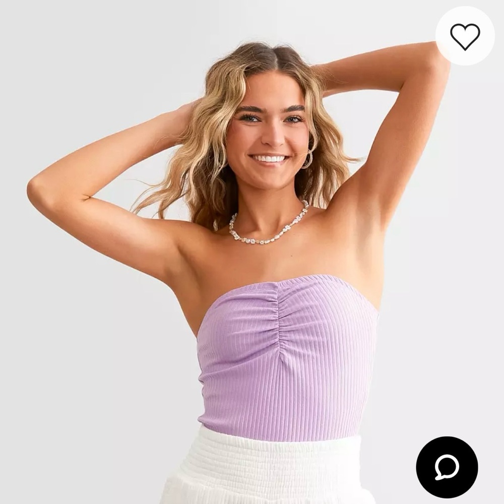 Billabong Lavender Lennox Cropped Tube Top in Tulip Size Medium NWT